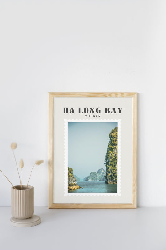 Ha Long Bay Vietnam Print | Travel Photography Postcard Style Poster