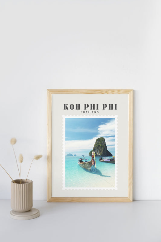 Koh Phi Phi Thailand Islands Print | Travel Photography Postcard Style Poster