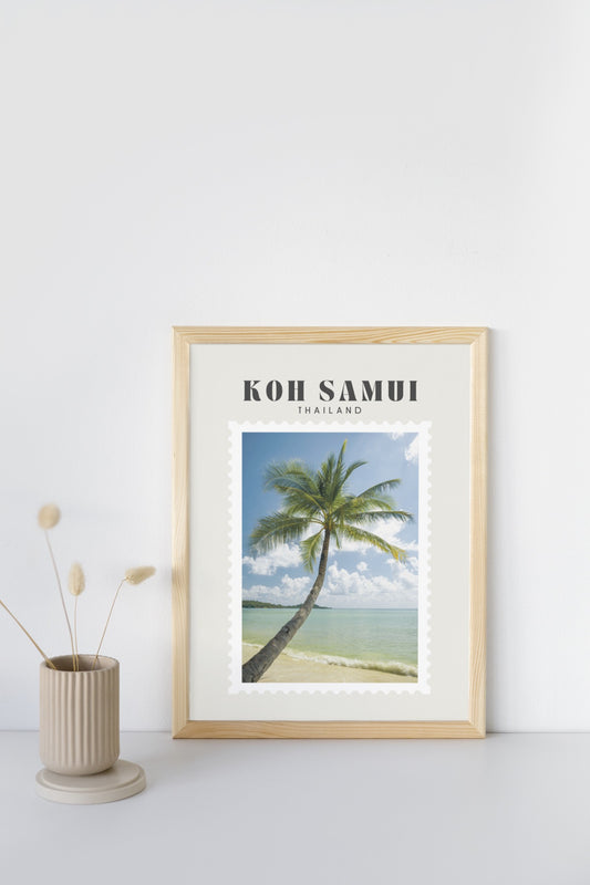 Koh Samui Thailand Print | Travel Photography Postcard Style Poster