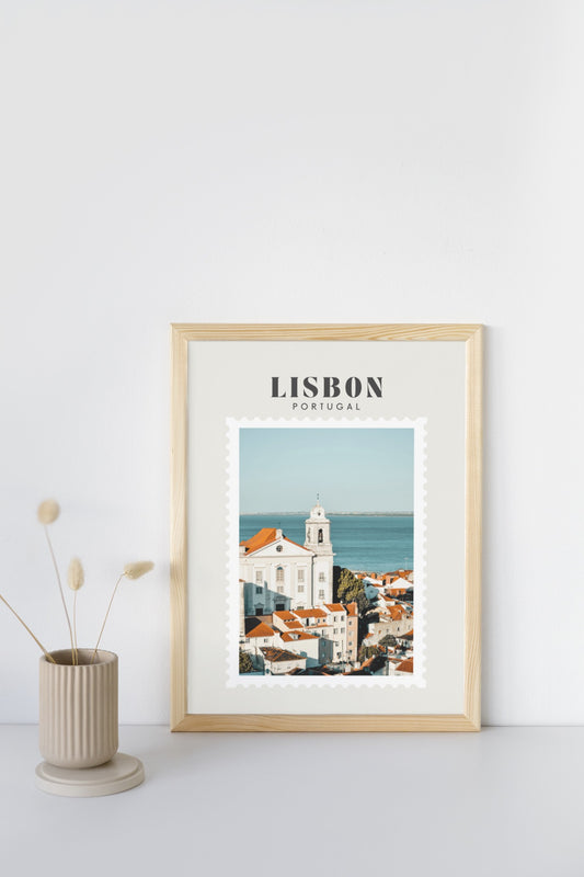 Lisbon Portugal Print | Travel Photography Postcard Style Poster