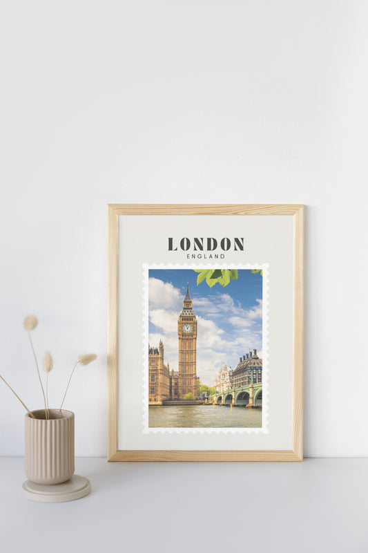 London England Print | Travel Photography Postcard Style Poster