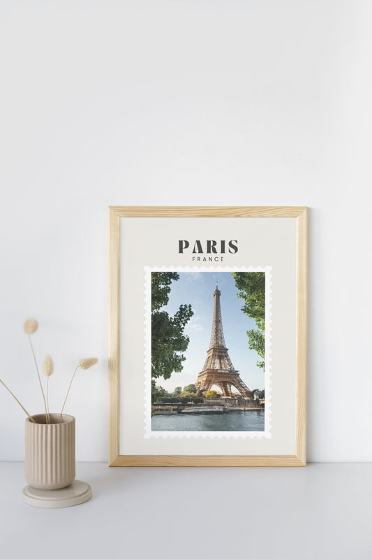 Paris France Print | Travel Photography Postcard Style Poster