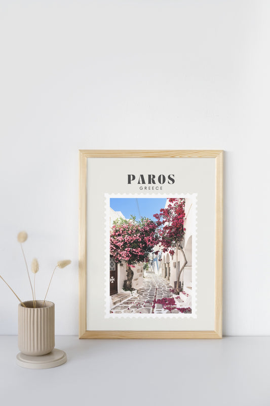 Paros Greece Print | Travel Photography Postcard Style Poster