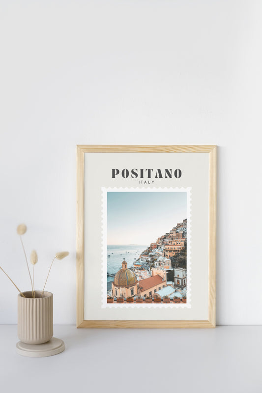 Positano Italy Print | Travel Photography Postcard Style Poster